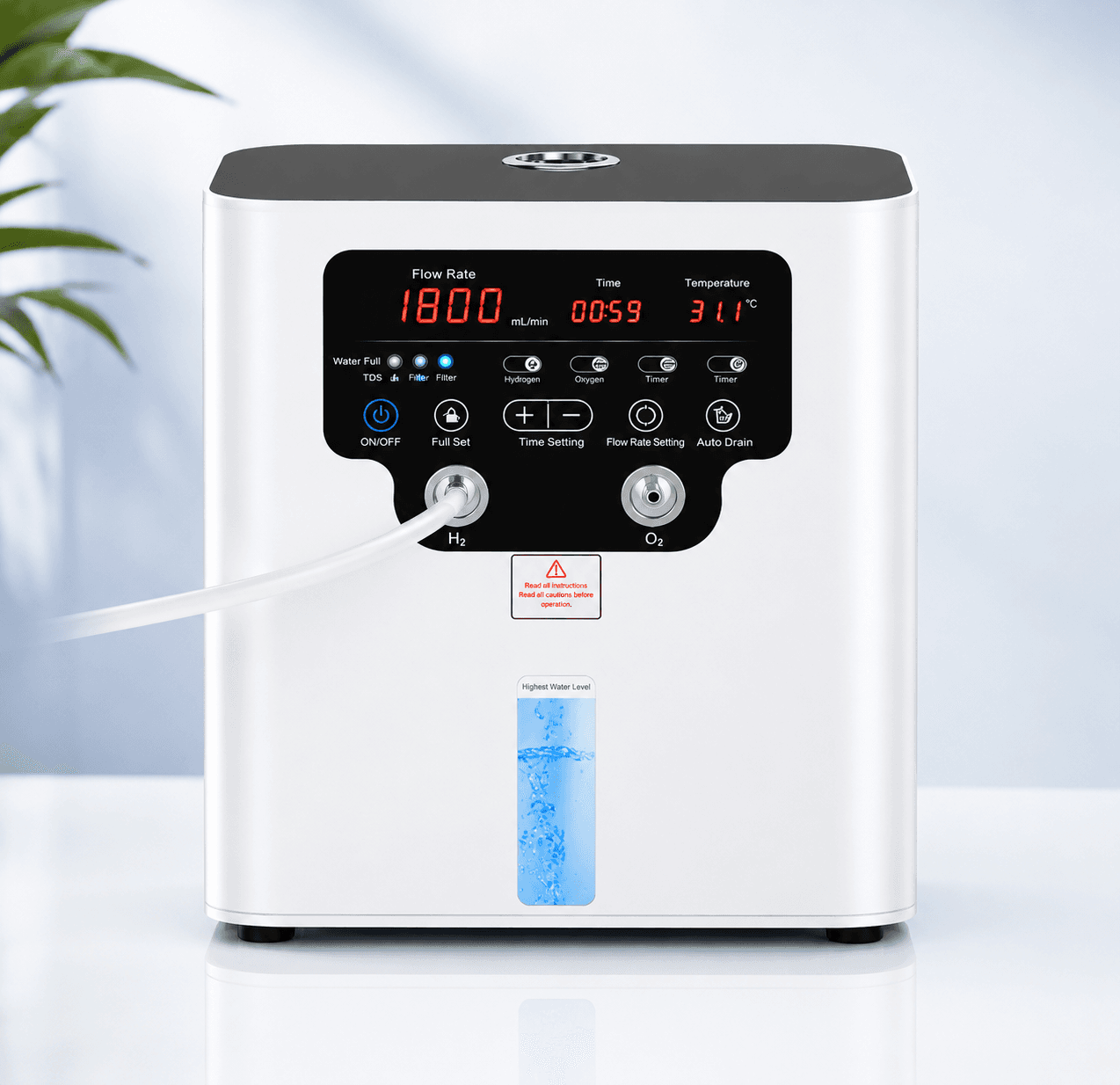 Hydrowell 1800 desktop hydrogen–oxygen machine in rose gold
